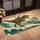 Dinosaur Surfing With Tabby Cat For Playful Coastal Home Entry And Beach House Style Doormat - 2