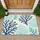 Blue Coral Branches for Coastal Entryways and Relaxed Seaside-Inspired Living Spaces Doormat - 1
