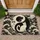 Yin Yang Cat Pair With Japanese Waves for Calm Cat Lover Homes Doormat - 1