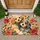Beige Poodle and Spotted Puppy with Flowers for Cozy Pet-Loving Home Decor Gifts Doormat - 1