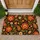 Black Red Gold Folk Floral Scrolls for Cozy Entryways and Colorful Home Styling Gifts Doormat - 1