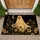 Golden Ghost With Wildflowers, Crescent Moon and Stars for Spooky Autumn Entryways Doormat - 1
