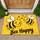 Smiling Bee Duo with Bee Happy Saying for Cheerful Everyday Home Entry Doormat - 1