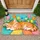 Sleeping Ginger Tabby Kitten Among Tulips and Wildflowers for Cozy Cat-Lover Homes Doormat - 1