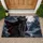 Vampire Cat Beneath Full Moon with Gothic Castle for Spooky Halloween Nights Seasonal Doormat - 1