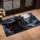 Vampire Cat Beneath Full Moon with Gothic Castle for Spooky Halloween Nights Seasonal Doormat - 2