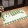 White Stretching Cat on Green Gingham for Cozy Cat Lover Entryways and Pet Homes Doormat - 2