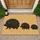 Black Hedgehog Family Silhouettes for Nature-Inspired Entryways and Cozy Woodland Homes Doormat - 1