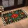 Vintage Floral Bouquet with Checkerboard Border for Eclectic Cottage Entryway Style Doormat - 2