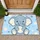 Cute Blue Baby Elephant Art for a Cheerful Nursery and Playful Home Accent Doormat - 1