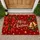 Merry Christmas Red Bow and Golden Bells for a Warm Festive Holiday Home Celebration Doormat - 1