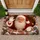 Santa Claus Emerging Through a Snow-Dusted Brick Chimney for Cozy Christmas Cheer Doormat - 1