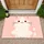 Cute Cream And Blush Cat, Cheerful Feline Charm For Cozy Bathroom And Home Lovers Doormat - 1