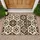 Bohemian Black Floral Hexagon Tile Motifs for a Cozy, Artful Kitchen and Entryway Doormat - 1