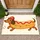 Cheerful Cartoon Dachshund in Hot Dog Costume and Red Cap for Playful Pet Lovers Doormat - 1