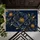 Navy Gold Floral Blooms for Elegant Bathroom Refresh and Relaxing Home Style Doormat - 5