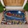 Santa Sleigh Over Snowy Village for Cozy Christmas Holiday Home Decorating And Cheer Doormat - 1