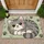 Curled Gray Cat Cartoon for Cozy Cat Lover Homes and Relaxed Everyday Living Doormat - 1