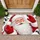 Jolly Santa Face With Red Mittens For Christmas Holiday Cheer And Seasonal Home Decorating Doormat - 1