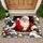 Santa Claus Emerging Through Snowy Chimney for Christmas Holiday Home Entryway Cheer Doormat - 1