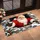 Santa Claus Emerging Through Snowy Chimney for Christmas Holiday Home Entryway Cheer Doormat - 2