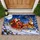 Vintage Santa Sleigh And Golden Reindeer For A Cozy Christmas Winter Home Doormat - 1