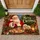 Vintage Santa Christmas Tea Party With Gingerbread And Pine Cones For Holiday Cheer Doormat - 1