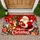 Santa Claus Reindeer Wreath Christmas Cheer for Holiday Home Entryway Decor Doormat - 1