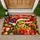 Santa-Hat Green Frog Christmas Scene With Gifts for Festive Holiday Home Decorating Doormat - 1