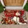 Cheerful Christmas Snowman and Cabin Scene for Cozy Holiday Home Entryway Seasonal Decor Doormat - 1