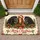 Three Christmas Horses with Holly, Santa Hat and Bows for Festive Holiday Homes Doormat - 1