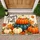 Colorful Pumpkin Stack and Maple Leaves for Cozy Autumn Thanksgiving Celebrations Doormat - 1