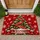 Christmas Tree Red Polka Dot Bow Snowflakes Holiday Entryway Winter Welcome Doormat - 1