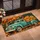 Vintage Teal Pickup Truck with Pumpkins for Cozy Autumn Harvest Seasonal Home Decor Doormat - 2
