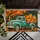 Vintage Teal Pickup Truck with Pumpkins for Cozy Autumn Harvest Seasonal Home Decor Doormat - 5
