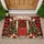 Red Door Christmas Wreath and Fir Trees for Rustic Farmhouse Holiday Home Entryway Doormat - 1