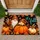 Plaid Gnome and Pumpkin Harvest for Cozy Thanksgiving and Autumn Farmhouse Welcome Doormat - 1