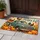 Teal Vintage Pickup Truck with Roosters and Pumpkins for Cozy Autumn Farmhouse Decor Doormat - 4