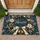 Winter Pine Wreath With Golden Bells for a Merry Christmas Holiday Home Doormat - 1