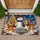 Snowman Reindeer Birch Forest Christmas Scene for Cozy Winter Holiday Homes Doormat - 1