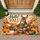 Plaid Scarf Donkey and Autumn Harvest for Cozy Fall Farmhouse Style Doormat - 1