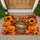 Tabby Cat in Knit Hat with Pumpkins for Cozy Autumn Entryway and Thanksgiving Decor Doormat - 1