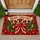 Candy Cane Holly Bow Christmas Entry Decor for a Festive Holiday Home Doormat - 1