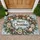Frosted Evergreen Wreath With Paw Prints for Cozy Christmas Holiday Decor Doormat - 1
