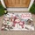 Pink Cottage And Snowman Companions For A Cozy Christmas Home Holiday Doormat - 1