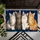 Four Tabby Cats Sitting Together for a Cozy Cat Lover Home, Gray White and Ginger Felines Doormat - 5