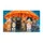 Colorful Kittens Under an Orange Umbrella for Cozy Rainy Day Cat Lover Spaces Doormat - 6