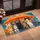 Colorful Kittens Under an Orange Umbrella for Cozy Rainy Day Cat Lover Spaces Doormat - 2
