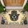 Golden Blue Hamsa Hand with Evil Eye for Bohemian Good Fortune and Housewarming Gifts Doormat - 1