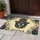 Golden Blue Hamsa Hand with Evil Eye for Bohemian Good Fortune and Housewarming Gifts Doormat - 4